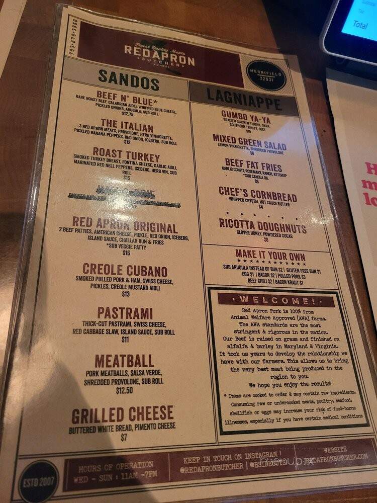 Red Apron Butcher - Fairfax, VA menu_pic