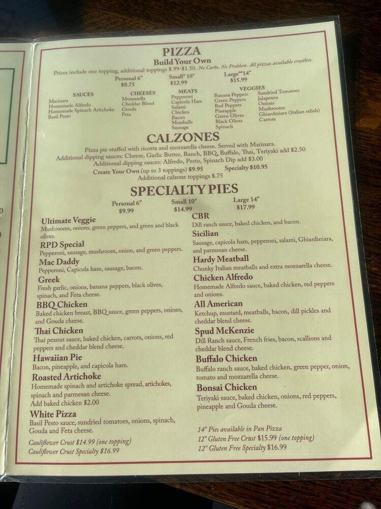 The Red Pepperoni - Madison, IN menu_pic