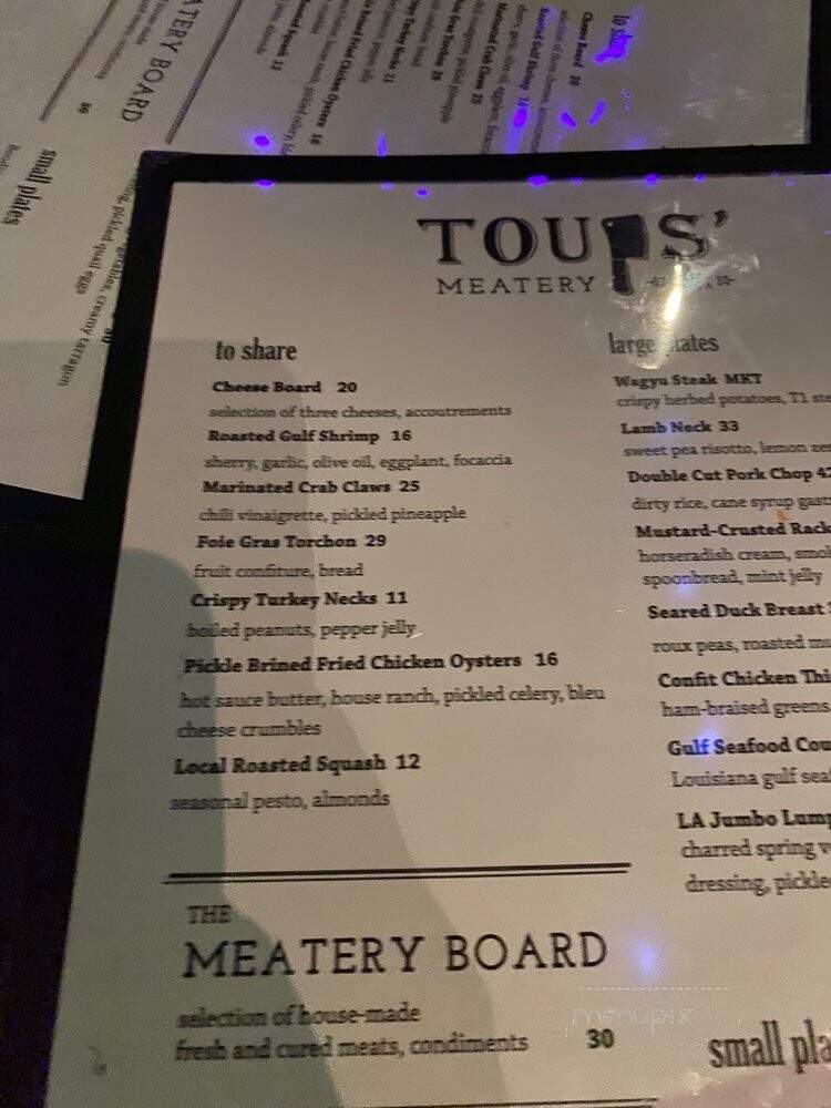 Toups' Meatery - New Orleans, LA menu_pic
