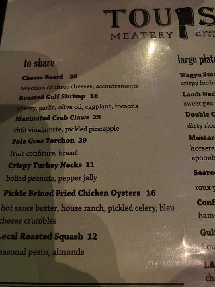 Toups' Meatery - New Orleans, LA menu_pic
