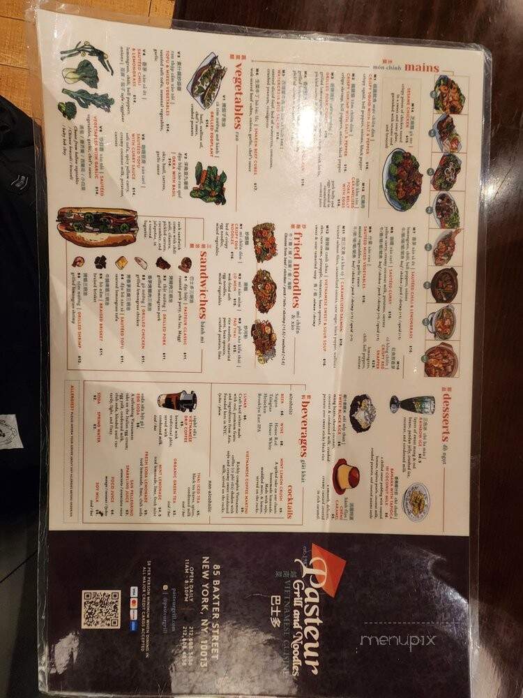 Pho Pasteur - New York, NY menu_pic