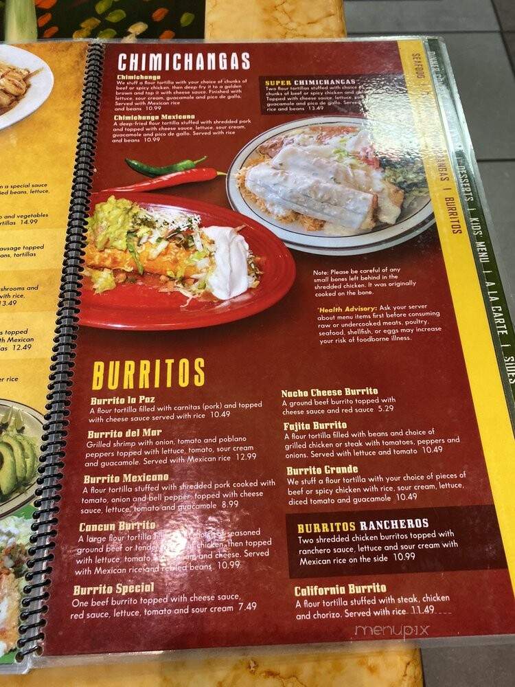 Cancun Mexican Grill - Lansing, MI menu_pic