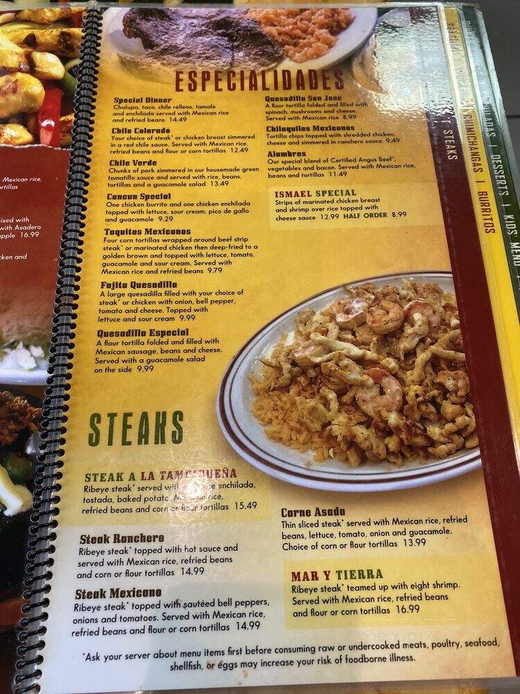 Cancun Mexican Grill - Lansing, MI menu_pic