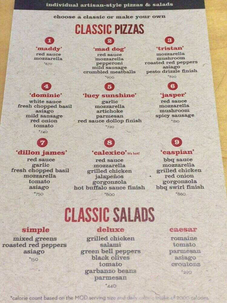 MOD Pizza - Redmond, WA menu_pic