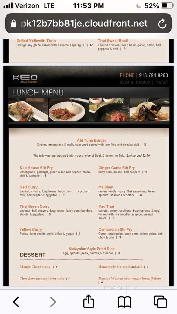 Keo - Tulsa, OK menu_pic