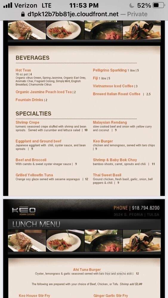 Keo - Tulsa, OK menu_pic