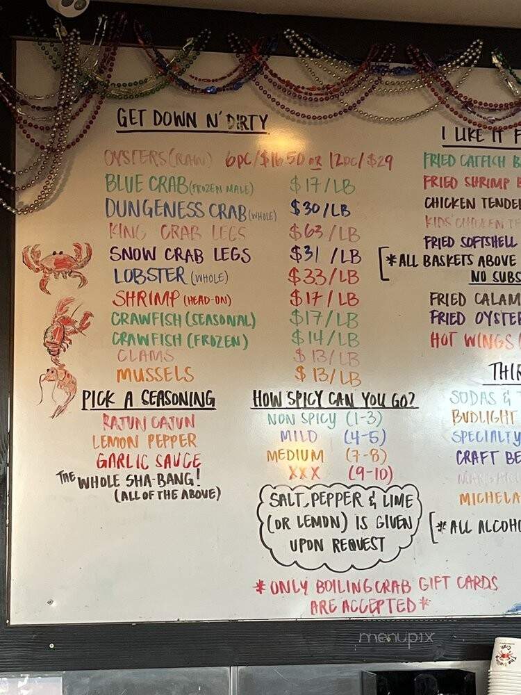 The Boiling Crab - San Diego, CA menu_pic