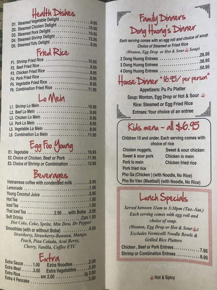 Pho Dong Huong - Arvada, CO menu_pic