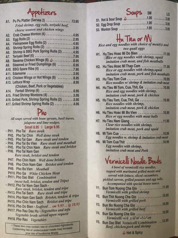 Pho Dong Huong - Arvada, CO menu_pic