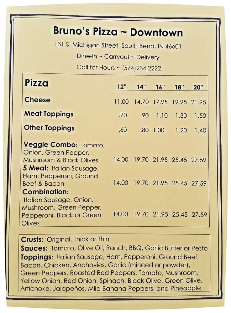Bruno's Pizza - Lakeville, IN