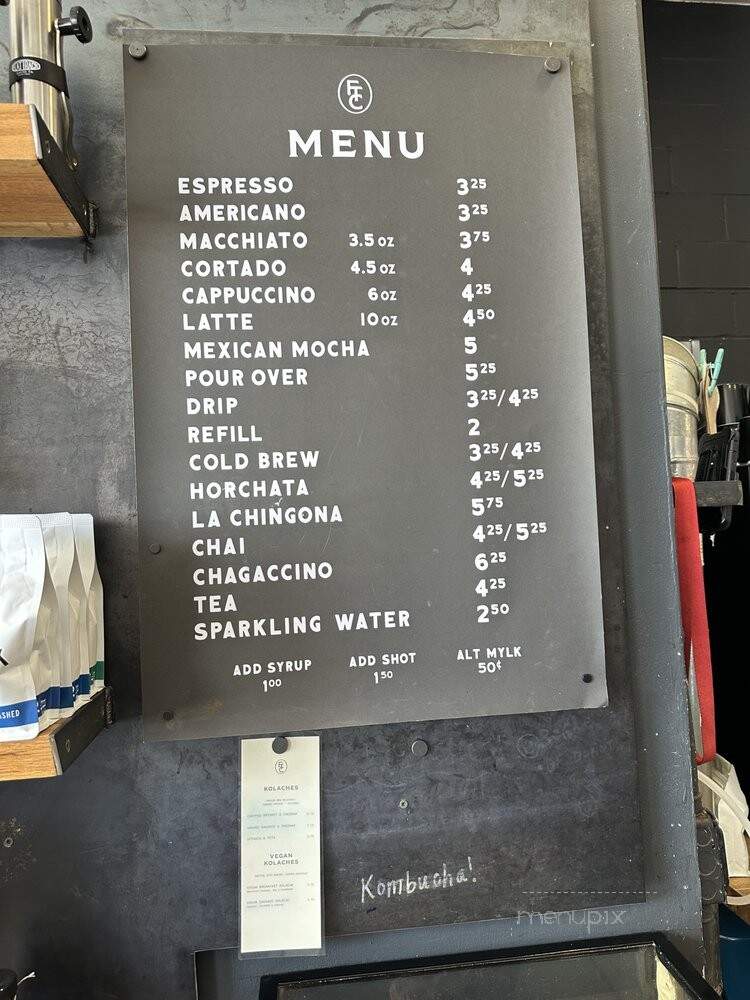 Flat Track Coffee Roasters - Austin, TX menu_pic