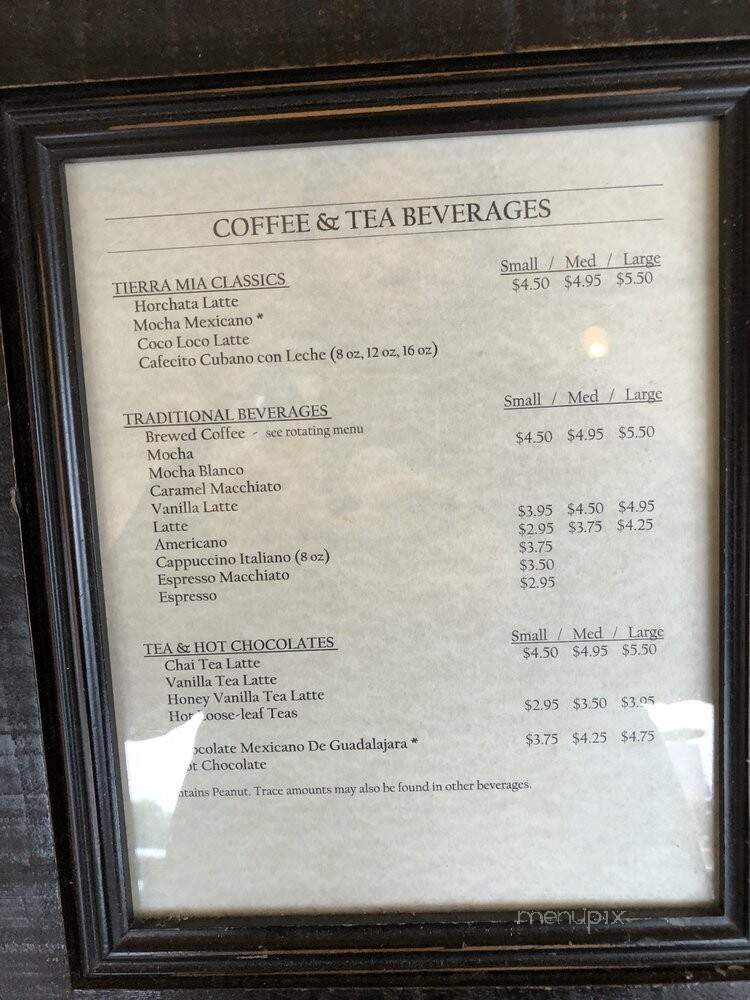 Tierra Mia Coffee - Pico Rivera, CA menu_pic