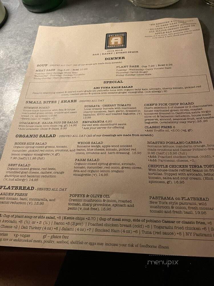 Eat.Drink.Americano - Los Angeles, CA menu_pic