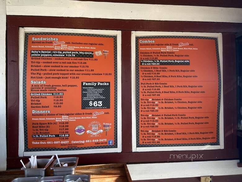 Salty's BBQ & Catering - Bakersfield, CA menu_pic