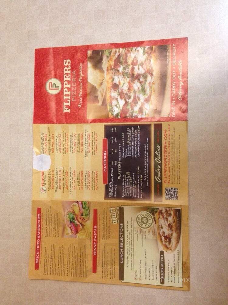 Flipper's Pizzeria - Lady Lake, FL menu_pic