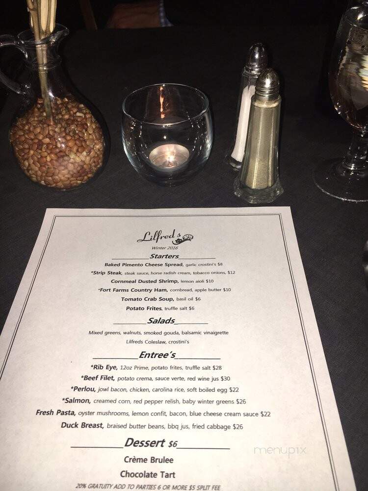 Lilfred's - Sumter, SC menu_pic