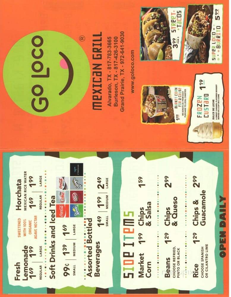 Go Loco - Arlington, TX menu_pic