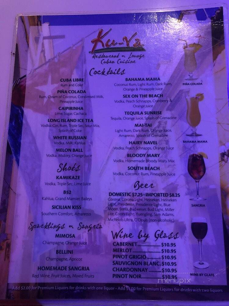 Ku-Va - Miami, FL menu_pic