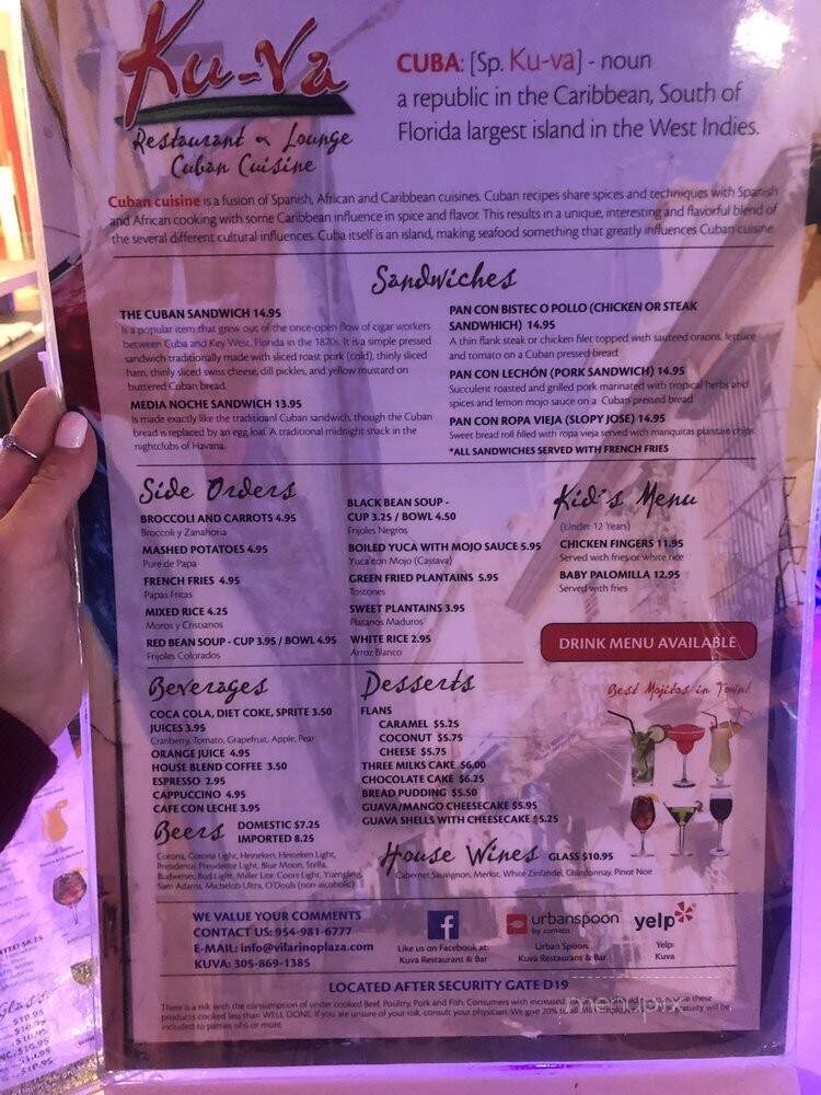 Ku-Va - Miami, FL menu_pic