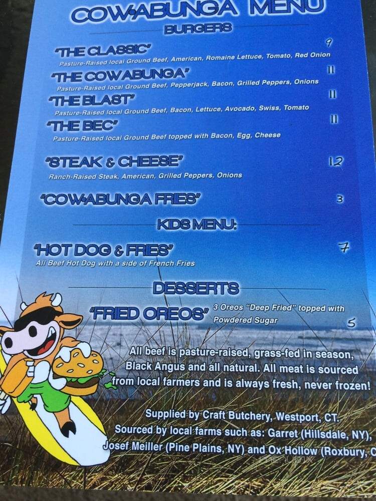 Cowabunga Food Truck - Norwalk, CT menu_pic