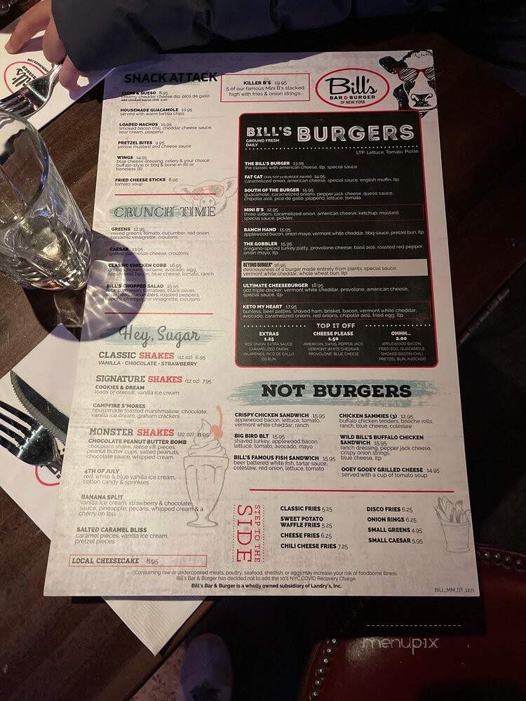 Bill's Bar & Burger - New York, NY menu_pic