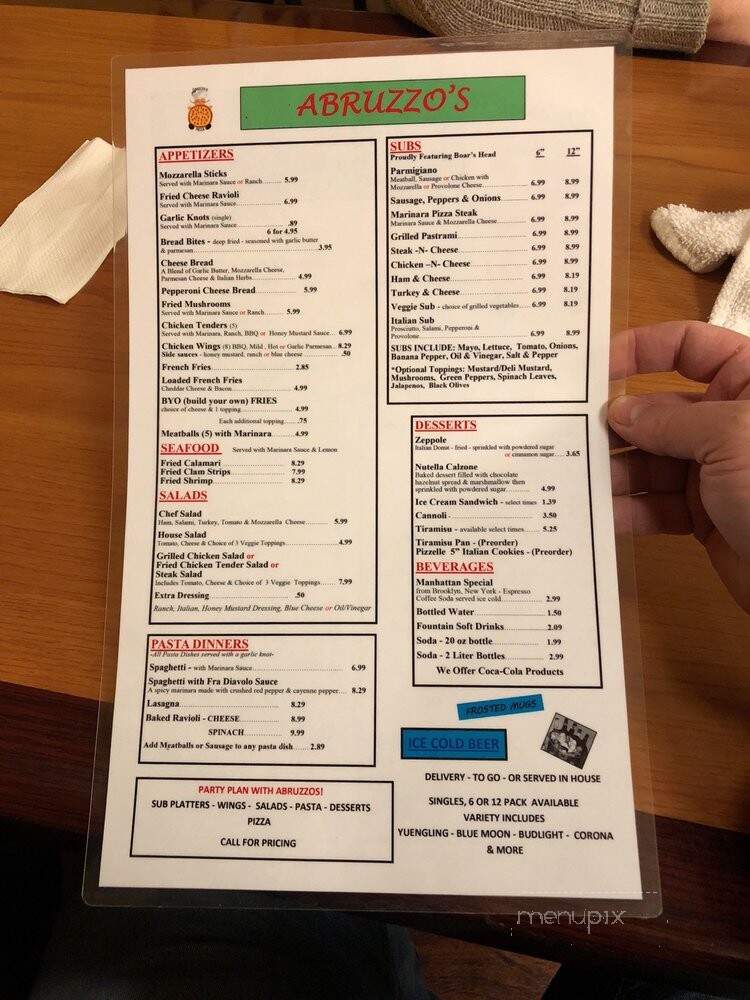 Abruzzo's Pizza - Jacksonville, NC menu_pic