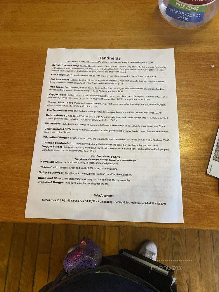 7th and Elm Bar and Grill - Terre Haute, IN menu_pic