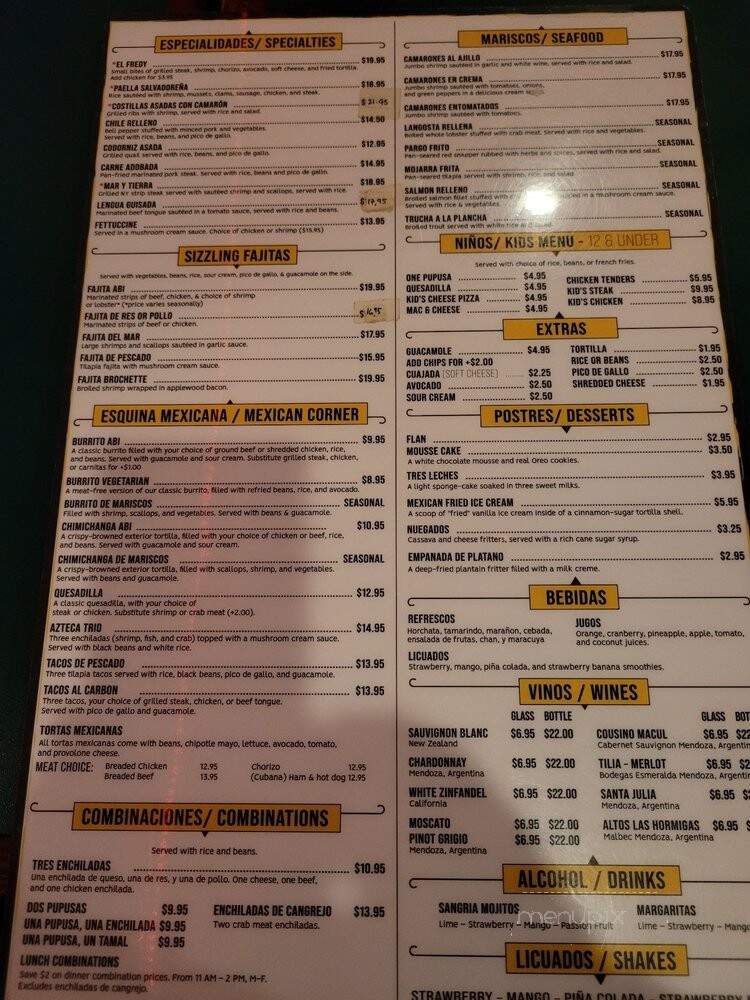 Abi Azteca Grill & Bar - Germantown, MD menu_pic