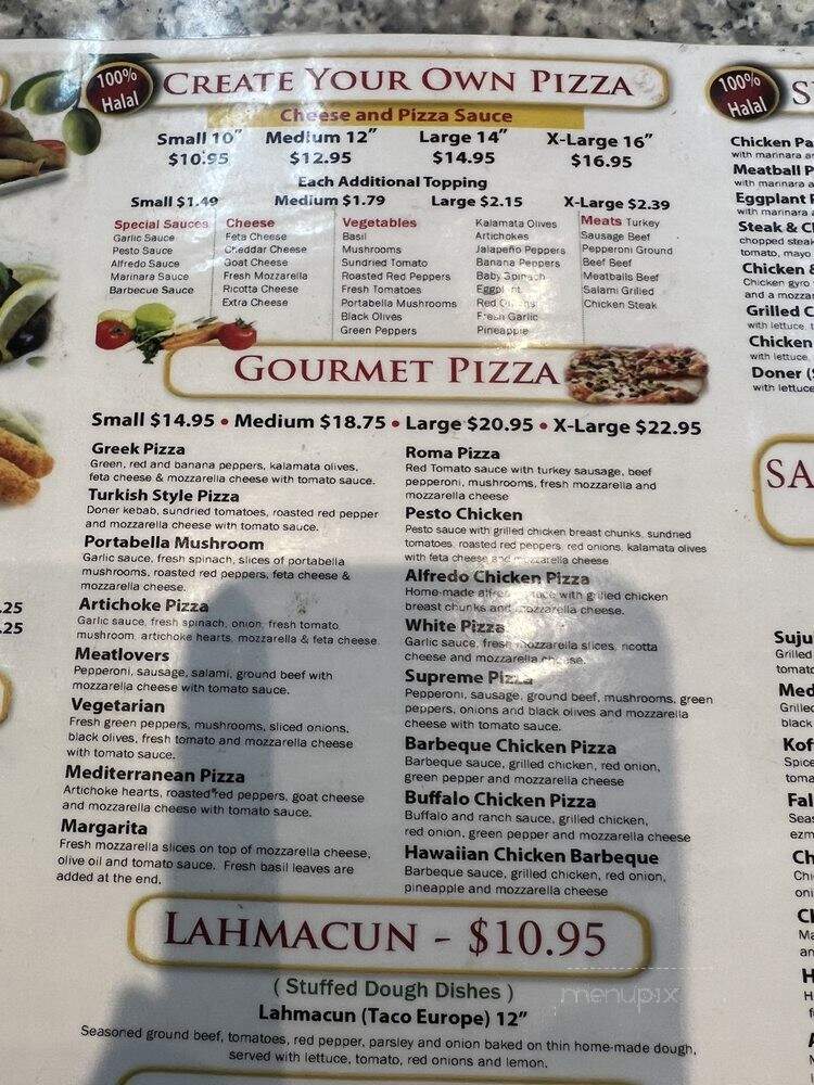 Aden Pizza and Mediterranean Foods - Bethesda, MD menu_pic