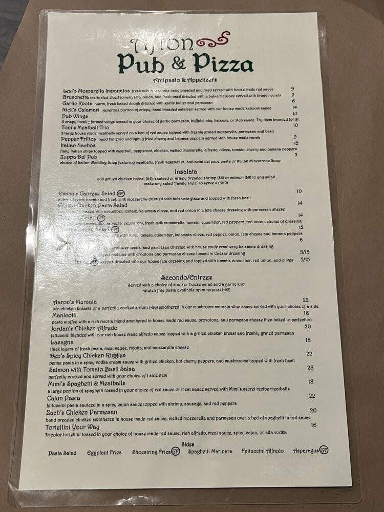 Afton Pub & Pizza - Concord, NC menu_pic