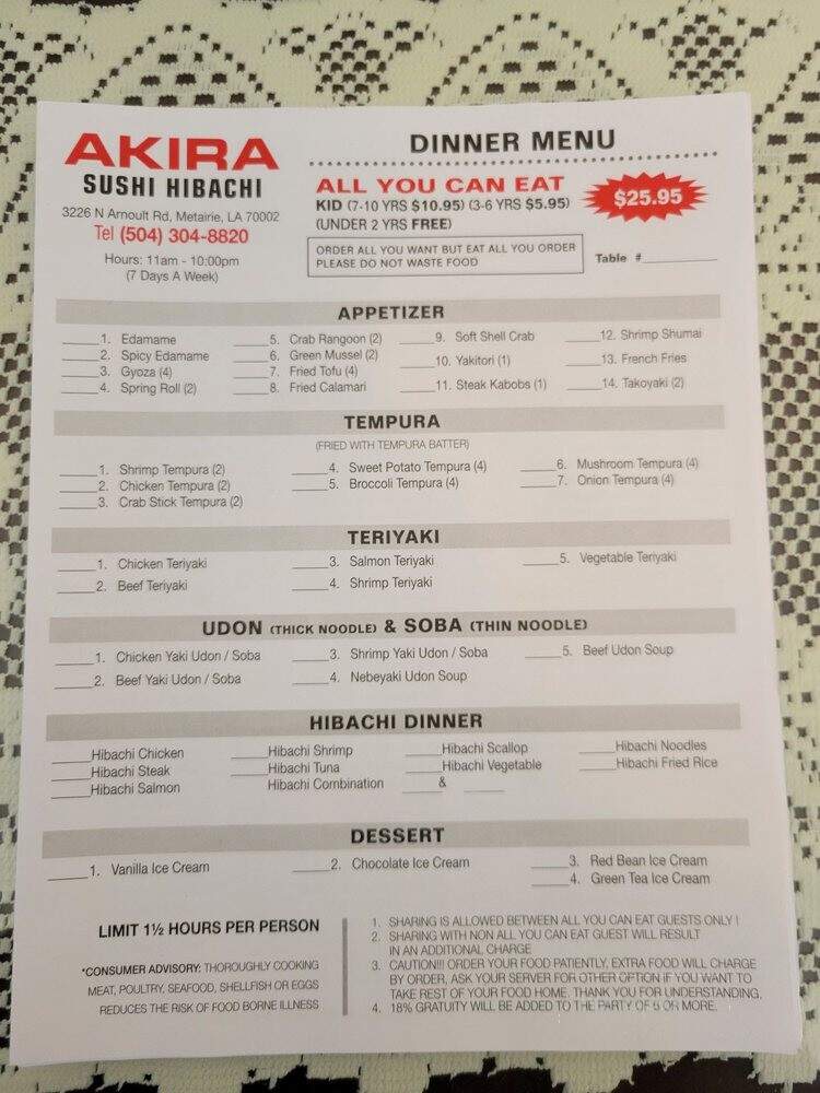Akira Sushi Hibachi - Metairie, LA