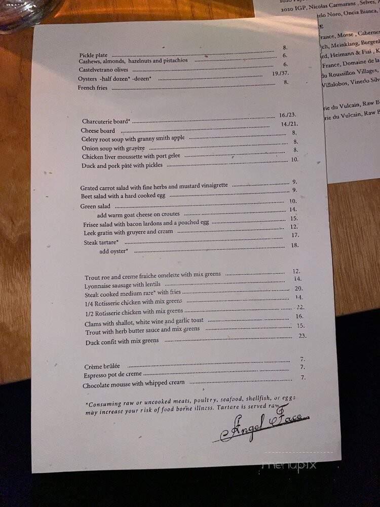 Angel Face - Portland, OR menu_pic