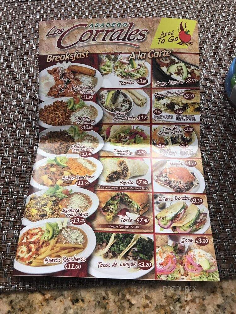 Asadero Los Corrales - La Quinta, CA menu_pic