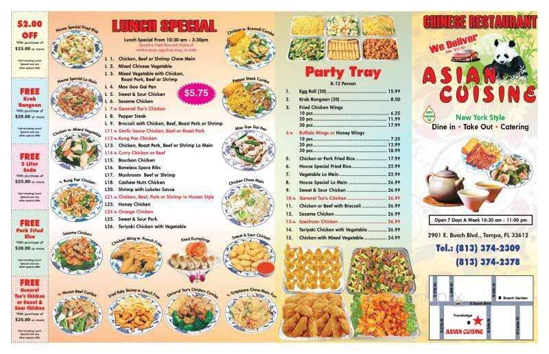 Asian Cuisine - Tampa, FL menu_pic