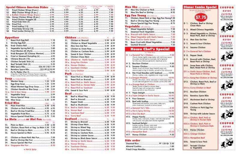 Asian Cuisine - Tampa, FL menu_pic