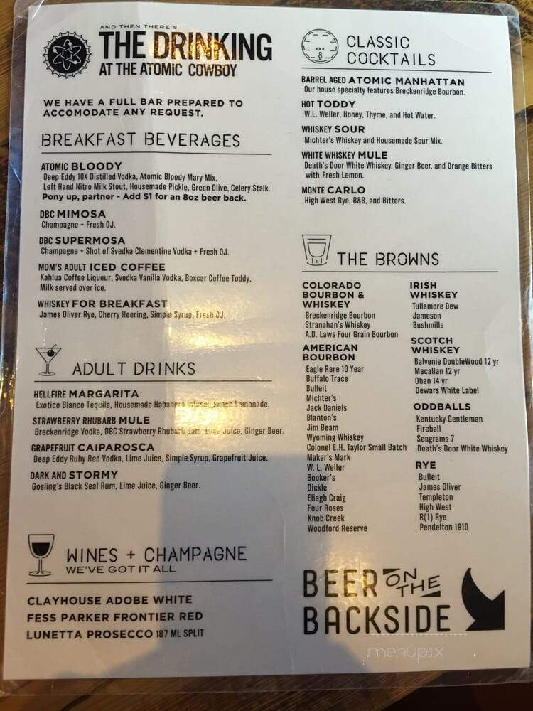 Atomic Cowboy - Denver, CO menu_pic
