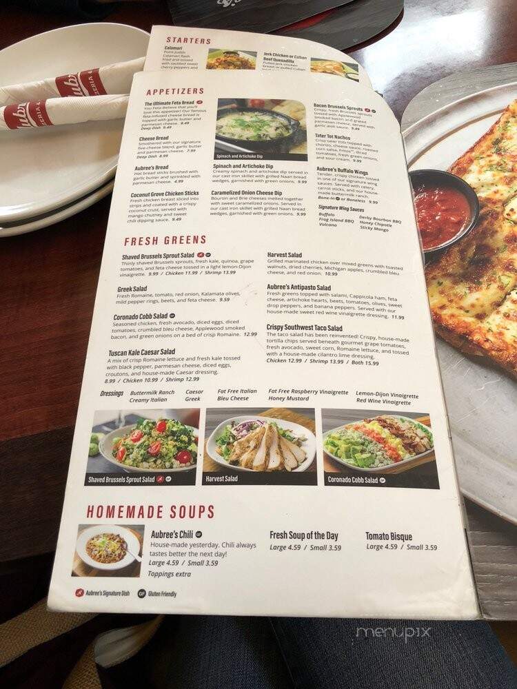 Aubrees - Howell, MI menu_pic