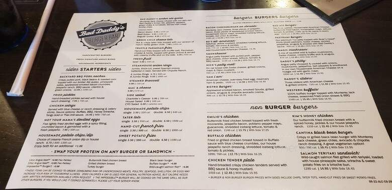 Bad Daddy's Burger Bar - Denver, CO menu_pic