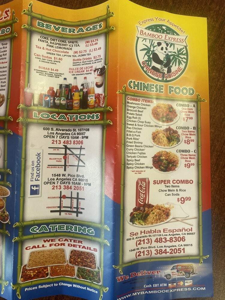 Bamboo Express & Chinese - Los Angeles, CA menu_pic