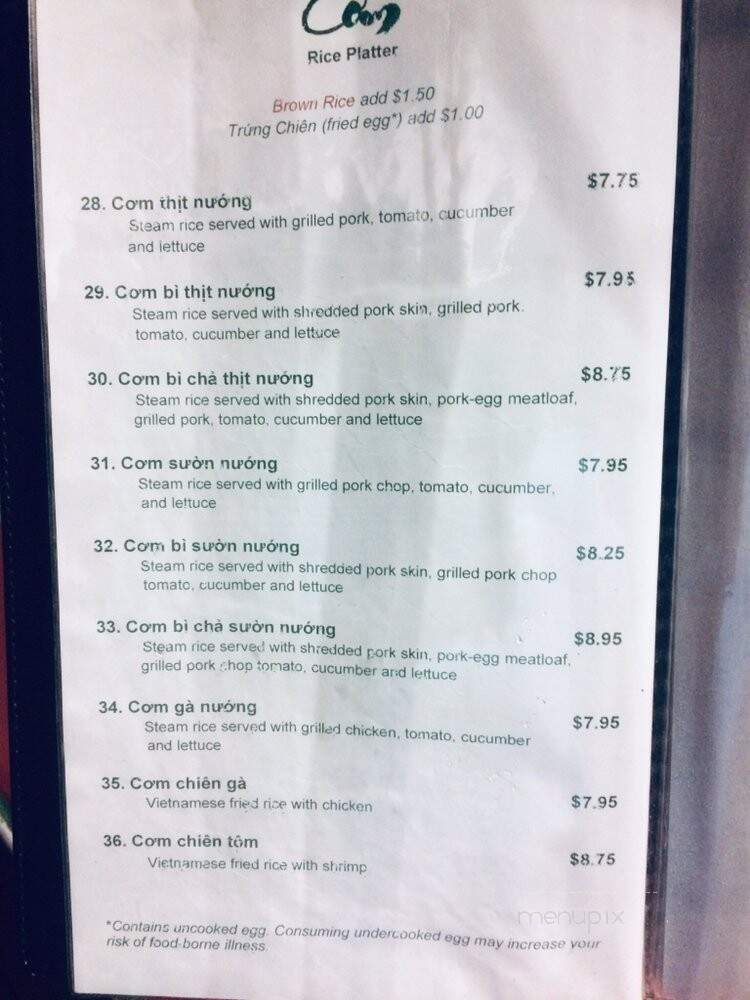 Bambu Vietnamese Restaurant - Sanford, FL menu_pic