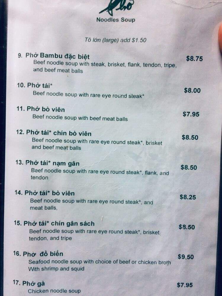 Bambu Vietnamese Restaurant - Sanford, FL menu_pic