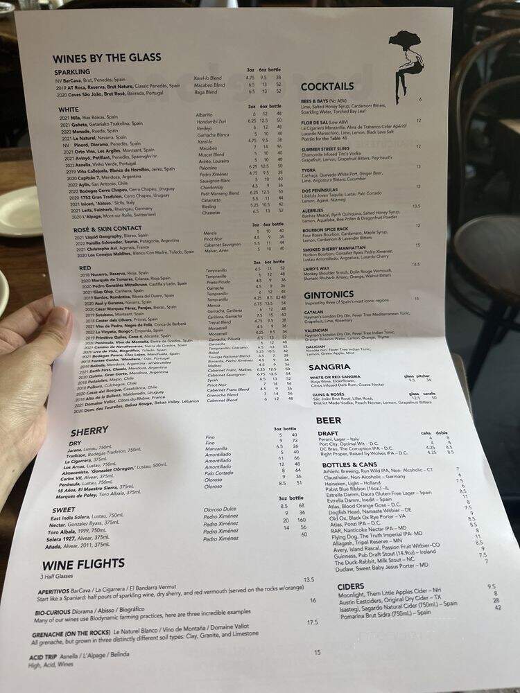Barcelona Wine Bar - Washington, DC menu_pic