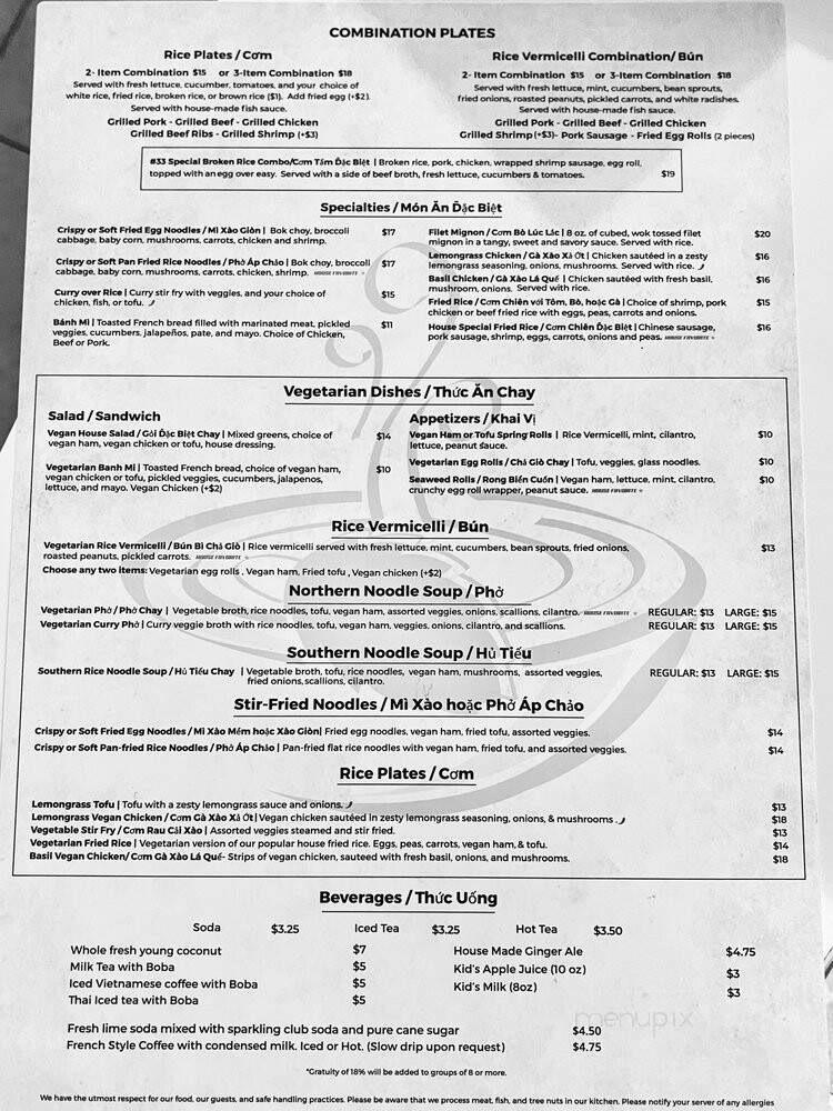 Basil & Mint Vietnamese Cafe - Camarillo, CA menu_pic