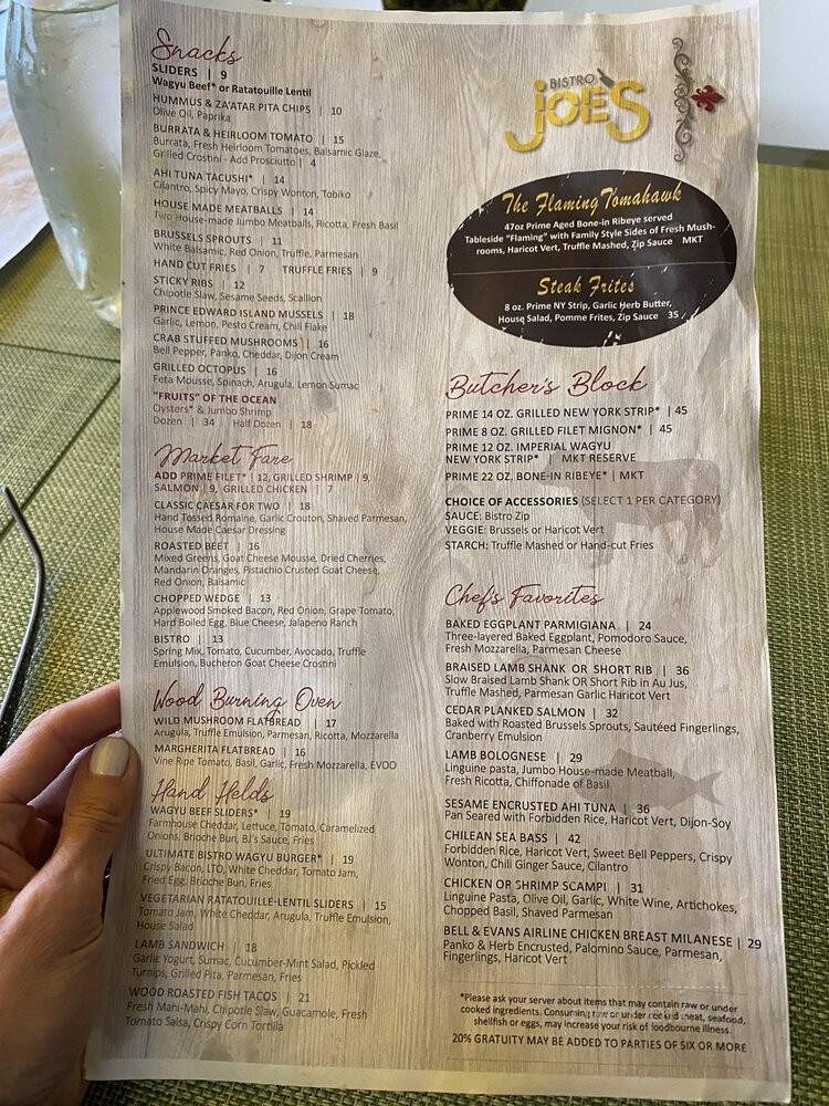 Bistro Joe's - Birmingham, MI menu_pic