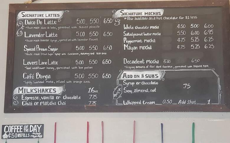 Black Oak Coffee - San Jose, CA menu_pic