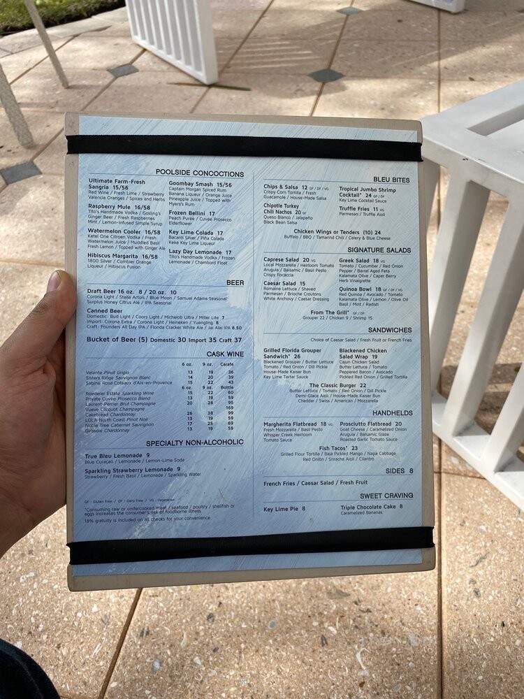Bleu - Orlando, FL menu_pic