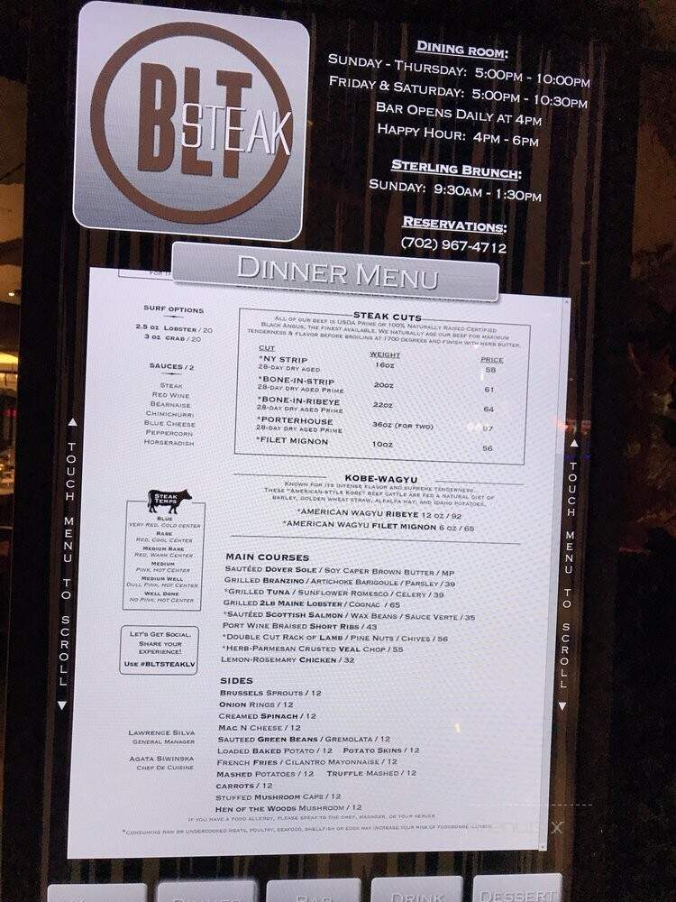 BLT Steak - Las Vegas, NV menu_pic