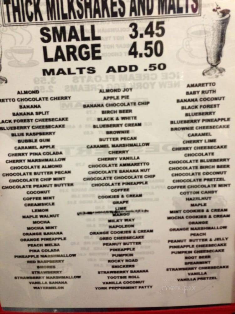 Bobby O's - DuPont, PA menu_pic