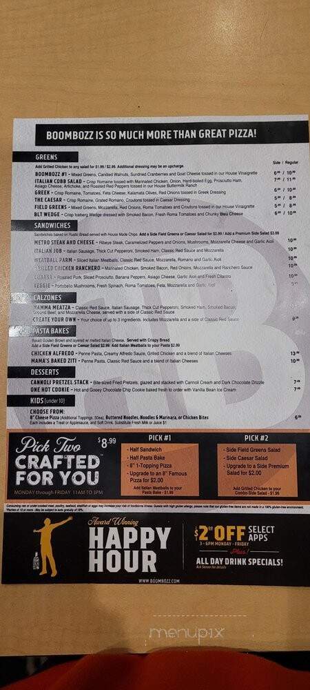 BoomBozz Pizza & Taphouse - Jeffersonville, IN menu_pic