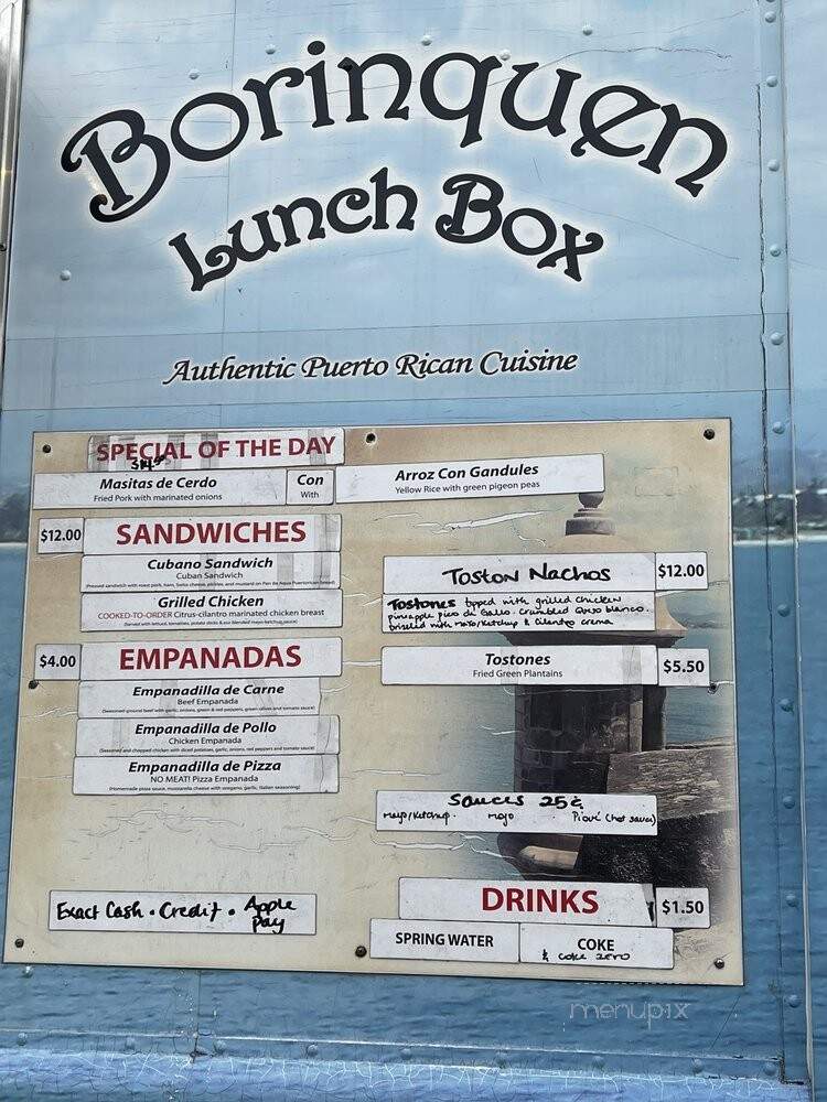 Borinquen Lunch Box - Washington, DC menu_pic